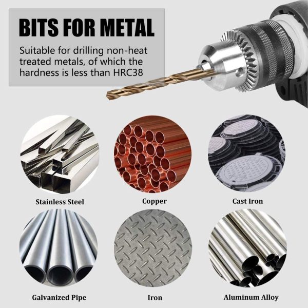 10mm Metric Twist Drill Bit Set of 3pcs - Jobber Length Fully Ground Straight Shank ?M?5% Cobalt M35 Grade HSS-CO, Extremely Heat Resistant ?M?Perfect for Stainless Steel Cast Iron