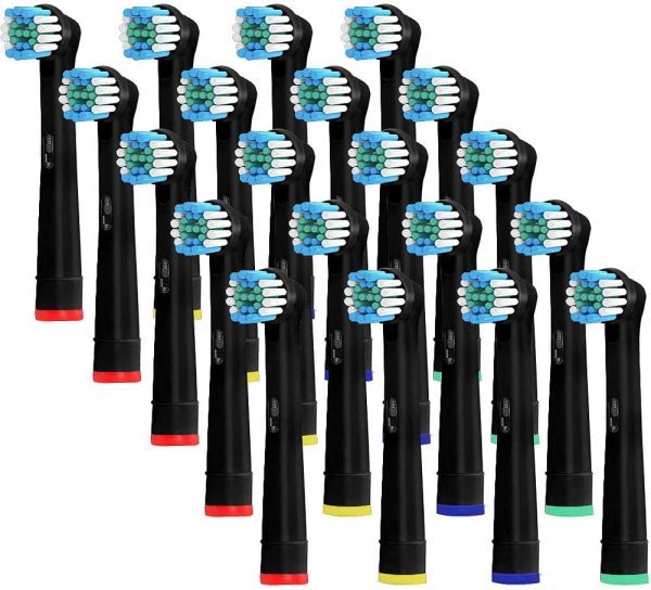 20 PCS Iteryn Precision Clean Replacement Electric Toothbrush Heads Compatible With OralB Pro 1000 Power, Pro 2000 Sensitive Clean, Vitality Floss Action, 3D White, SmartSeries Power, etc(Black) - Image 6