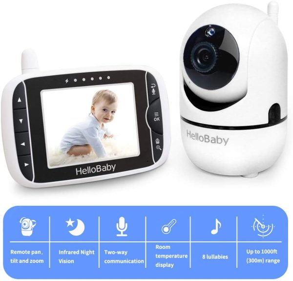 Baby Monitor,  Video Baby Monitor with Camera Remote Pan-Tilt-Zoom, 3.2'' Screen, Infrared Night Vision, Two Way Audio, Temperature Display, Smart VOX Mode - Image 8