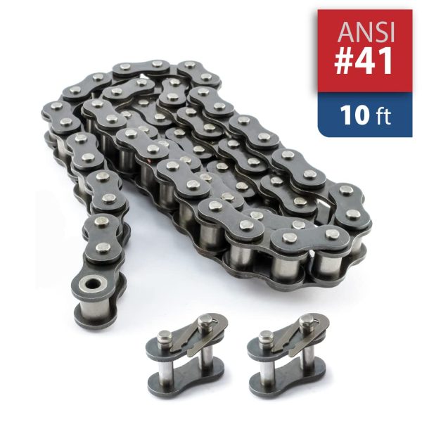 PGN #41 Roller Chain - 10 Feet + 2 Free Connecting Links - Carbon Steel Chains for Bycicles, Mini Bikes, Motorcycles, Go-Karts, Home and Industrial Machinery - 239 Links - Image 4