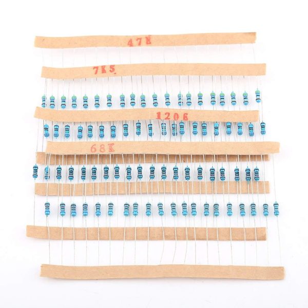 1280pcs 1/4W 64 Values 1-10M ohm Resistors Assortment High Precision Stable Metal Film Components Kit Set - Image 4