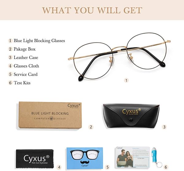 Cyxus Blue Light Glasses Women Blocking UV Anti Eye Fatigue Eyewear Transparent Lens Sleep Better Stylish Frame - Image 5