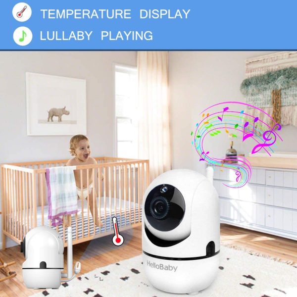 Baby Monitor,  Video Baby Monitor with Camera Remote Pan-Tilt-Zoom, 3.2'' Screen, Infrared Night Vision, Two Way Audio, Temperature Display, Smart VOX Mode - Image 2