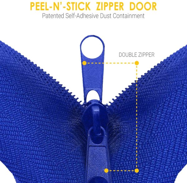 ZIP7.3BCL Peel & Stick Dust Containment Zip Barrier 7ft x 3in Zipper Door - Image 2