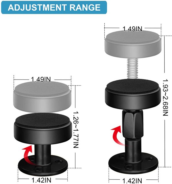 Krisler Adjustable Threaded Bed Frame Anti-Shake Tool, Headboard Stoppers, Bedside Anti Shake Tool for Beds Cabinets Sofas, 4PCs, 30-68mm (Black) - Image 7