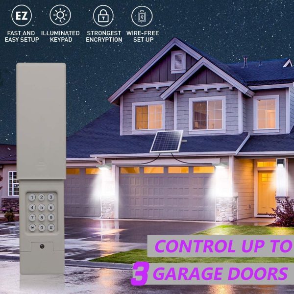 Wireless Entry Garage Door Keypad Compatible Chamberlain/LiftMaster Garage Door Opener has Purple Learn Button,ONLY Support Opener has Purple Learn Button,Control 3 Doors - Image 9