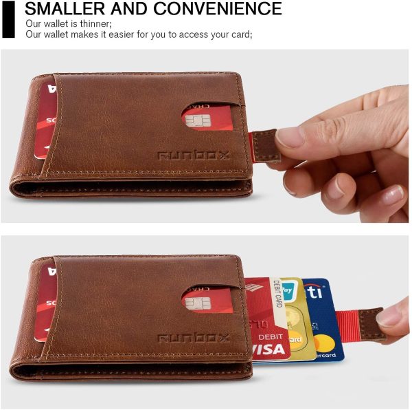 Minimalist & Slim Bifold Front Pocket Wallet for men, Premium Genuine Full-Grain Leather & RFID Blocking