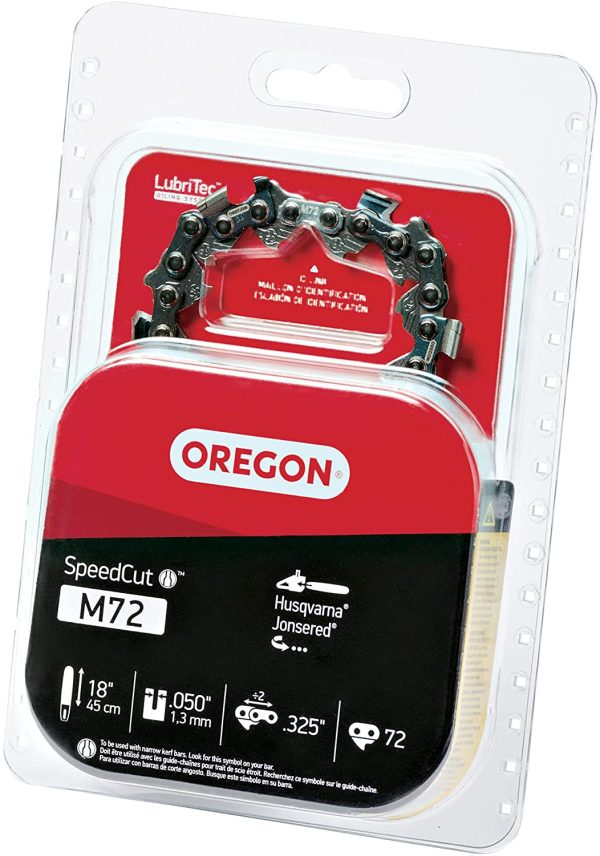 Oregon M72 SpeedCut Chainsaw Chain for 18-Inch Bar -72 Drive Links ?M?fits Husqvarna, Dolmar, Jonsered and more