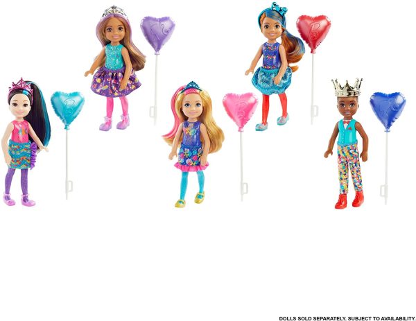 Barbie Chelsea Color Reveal Doll with 6 Surprises: 4 Bags Contain Skirt or Pants, Shoes, Tiara & Balloon Accessory; Water Reveals Confetti-Print Doll’s Look & Color Change on Hair; 3 Year Olds & Up - Image 7