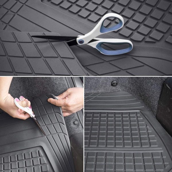 Motor Trend Premium FlexTough All-Protection Cargo Mat Liner ??w/Traction Grips & Fresh Design, Heavy Duty Trimmable Trunk Liner for Car Truck SUV, Black (OF-985-BK)