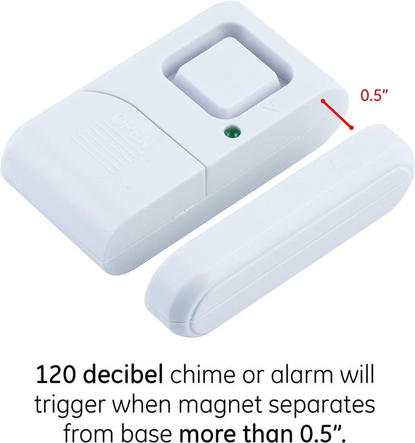 GE Personal Security Window/Door Alarm, 5-Pack, DIY Home Protection, Burglar Alert, Magnetic Sensor, Off/Chime/Alarm, Easy Installation, Ideal for Home, Garage, Apartment, Dorm, RV and Office, 45987 - Image 7