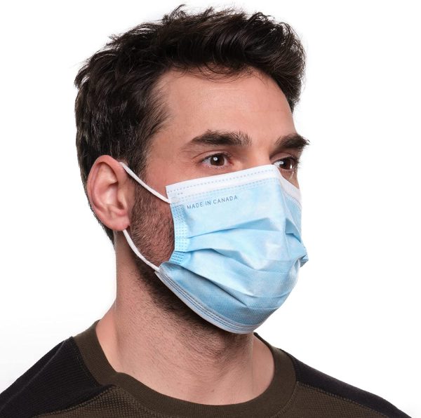 ASTM Level 2 Canadian Made Medical Disposable Face Masks. Pack of 50 pcs. Premium Quality. Made in Canada Embossed - Image 2