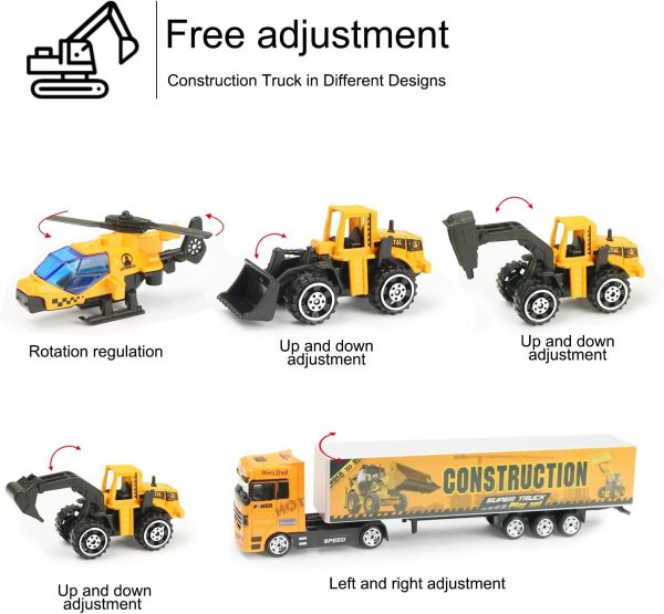 Jenilily Construction Toy Trucks Vehicle Mini Cars, Excavator Dump Truck Digger Forklift for Kids Enfant Age 3+ - Image 7