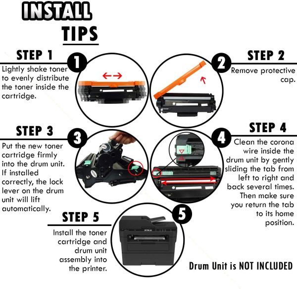 (CHIP INCLUDED) 2 High Yield  Toner Cartridges TN-760 TN760 Compatible Remanufactured for Brother TN-760 Black MFC-L2710DW MFC-L2730DW MFC-L2750DW MFC-L2750DWXL DCP-L2550DW HL-L2350DW HL-L2370DW - Image 4