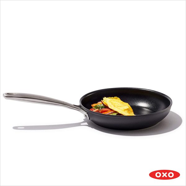 OXO Good Grips Pro Hard Anodized PFOA-Free Nonstick 8" Frying Pan Skillet, Dishwasher Safe, Oven Safe, Stainless Steel Handle, Black - Image 6