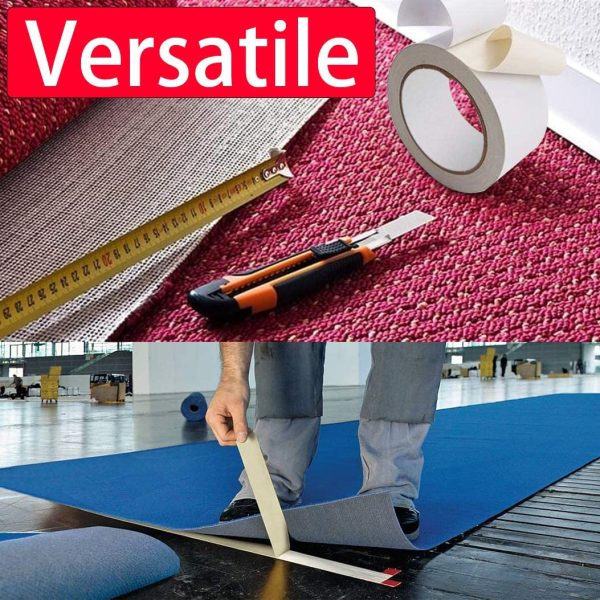 APT, Double Sided Carpet Tape for Area Rugs, Residue-Free, Industrial Strength Carpet Underlayment Adhesive.