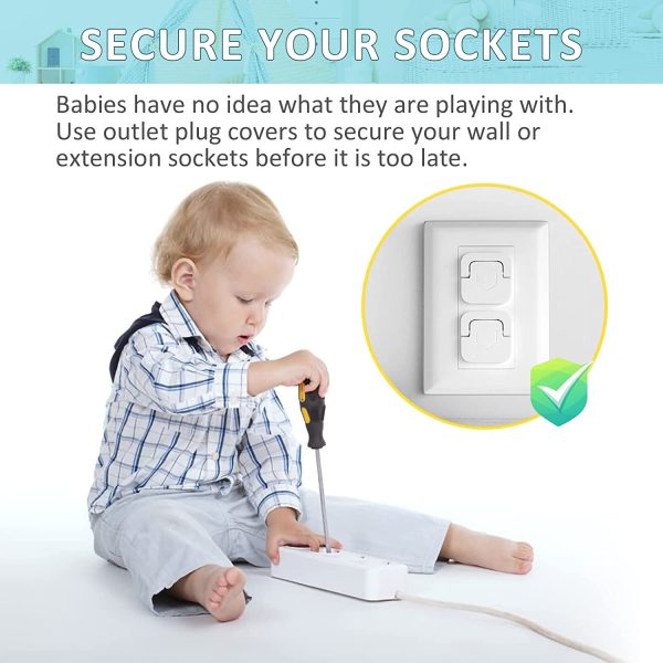 Baby Proofing Outlet Covers (60 Pack) Electric Outlet Pulg Covers for Baby Safety Socket Cover Protector Cap to Prevent Your Child from Power Shock Hazard - Image 7