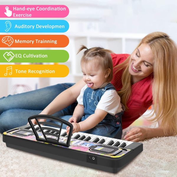 M SANMERSEN Piano for Kids, Piano Keyboard Kids Music Keyboards 37 Keys Electronic Pianos with Music Book Bracket Musical Toys for Beginners 3-8 Years Old Girls Boys - Image 2