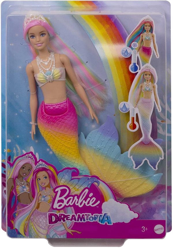 Barbie Dreamtopia Rainbow Magic Mermaid Doll with Rainbow Hair and Water-Activated Color Change Feature, Gift for 3 to 7 Year Olds - Image 6