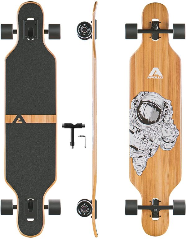 APOLLO Longboard Skateboards - Premium Long Boards for Adults, Teens and Kids. Cruiser Long Board Skateboard. Drop Through Longboards Made of Bamboo, Fiberglass, Maple - High-Speed Bearings & T-Tool - Image 7