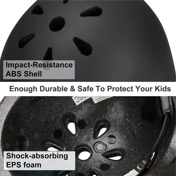 KAMUGO Kids Bike Helmet, Toddler Helmet for Ages 2-8 Boys Girls with Sports Protective Gear Set Knee Elbow Wrist Pads for Skateboard Cycling Scooter Rollerblading - Image 6