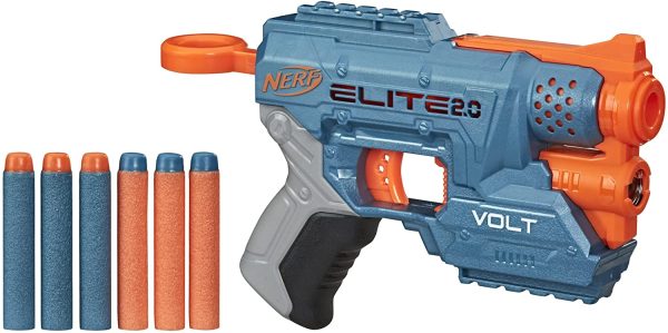 Nerf Elite 2.0 Volt SD-1 Blaster -- 6 Official Nerf Darts, Light Beam Targeting, 2-Dart Storage, 2 Tactical Rails to Customize for Battle - Image 2