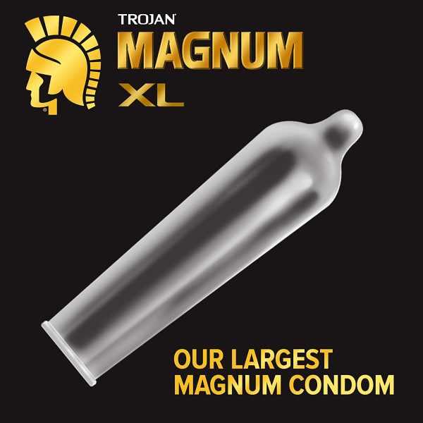 TROJAN Magnum XL Extra Large Size Lubricated Latex Condoms, 12 Count - Image 5