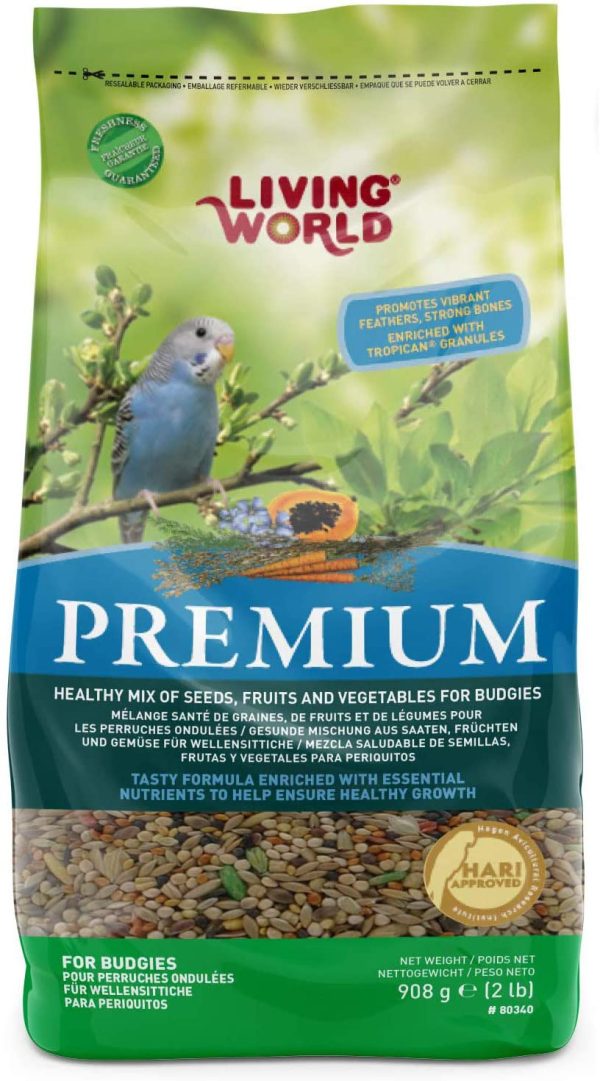 Living World Premium Parakeet/Budgie Mix, 2 Pounds