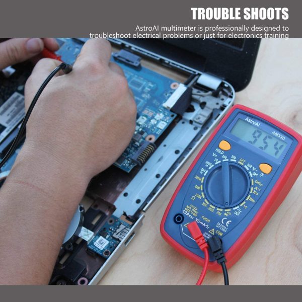 Multimeter 2000 Counts Digital Multimeter with DC AC Voltmeter and Ohm Volt Amp Tester ; Measures Voltage, Current, Resistance; Tests Live Wire, Continuity