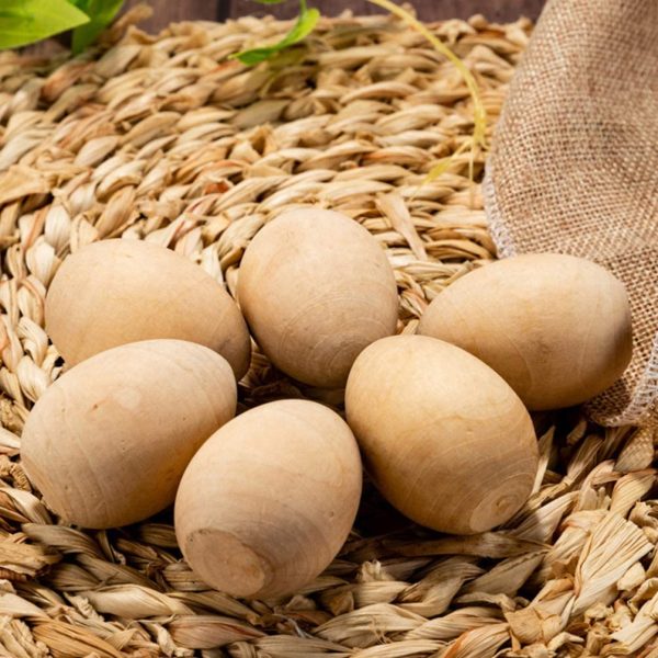 STOBOK Wooden Eggs for Crafts Easter Decorations Unfinished Wood Eggs Easter Eggs Ornament Gift for Kids Easter Art and Creative DIY Crafts - 20 Pieces, 4.5cm - Image 9