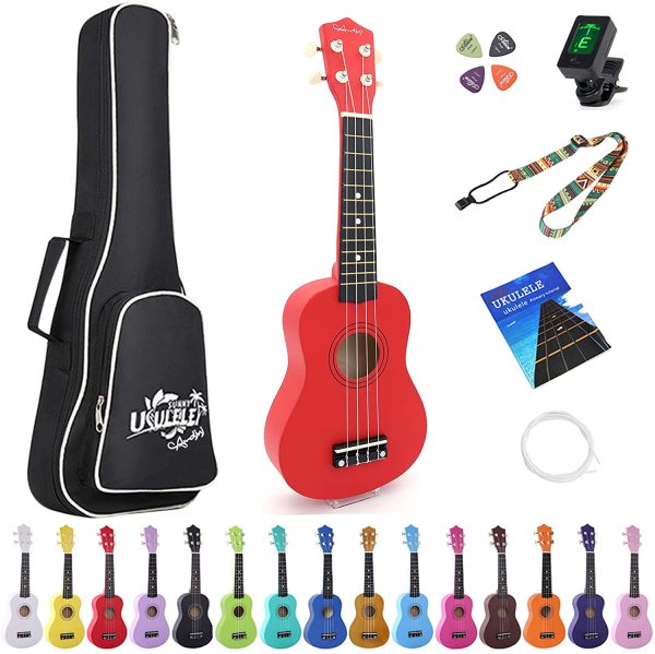 Amdini 21 inch Soprano Ukulele Basswood Acoustic Mini Guitar for Beginner Kid Starter with Case Strap Tuner Picks Strings Primary Tutorial - Image 3