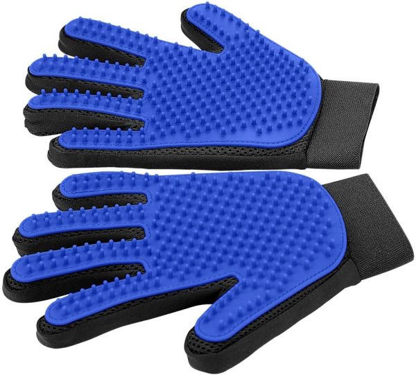 [Upgrade Version] Pet Grooming Glove - Gentle Deshedding Brush Glove - Efficient Pet Hair Remover Mitt - Enhanced Five Finger Design - Perfect for Dog & Cat with Long & Short Fur - 1 Pair (Blue) - Image 7