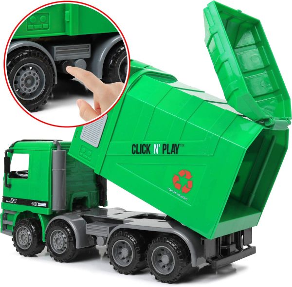 Click N' Play CNP0301 Friction Powered Garbage Truck Toy with Garbage Cans Vehicle - Image 5