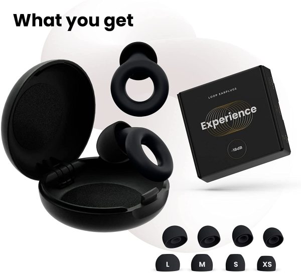 Loop Experience Noise Reduction Ear Plugs ??High Fidelity Hearing Protection for Concerts, Motorcycles, Drummers, Work & Noise Sensitivity ??8 Ear tips in XS, S, M, L ??18dB Noise Cancelling - Black - Image 5