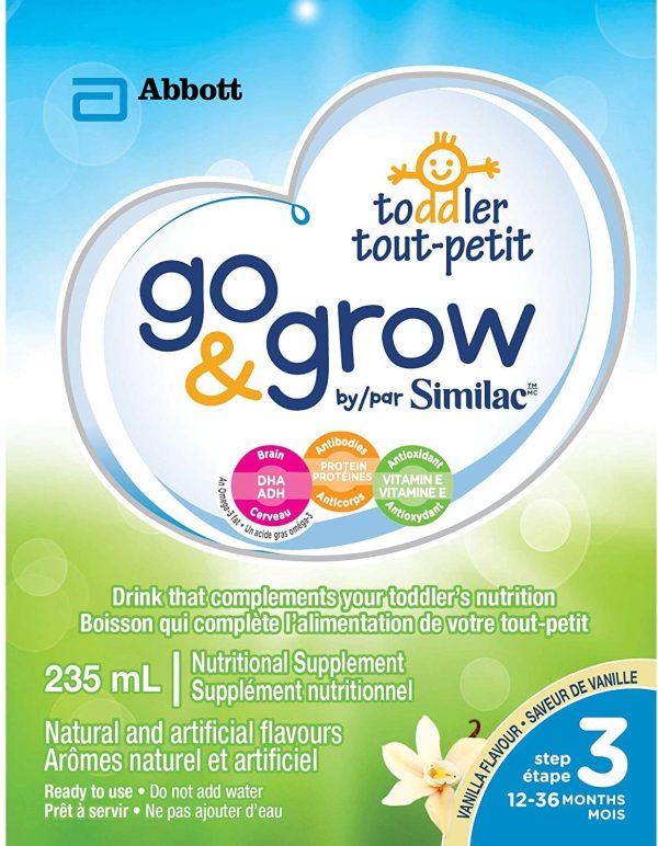 Similac Go & Grow By Similac Step 3 Toddler Drink, Ready To Use, 235mL, 12-36 Months, Blue, 6 Count