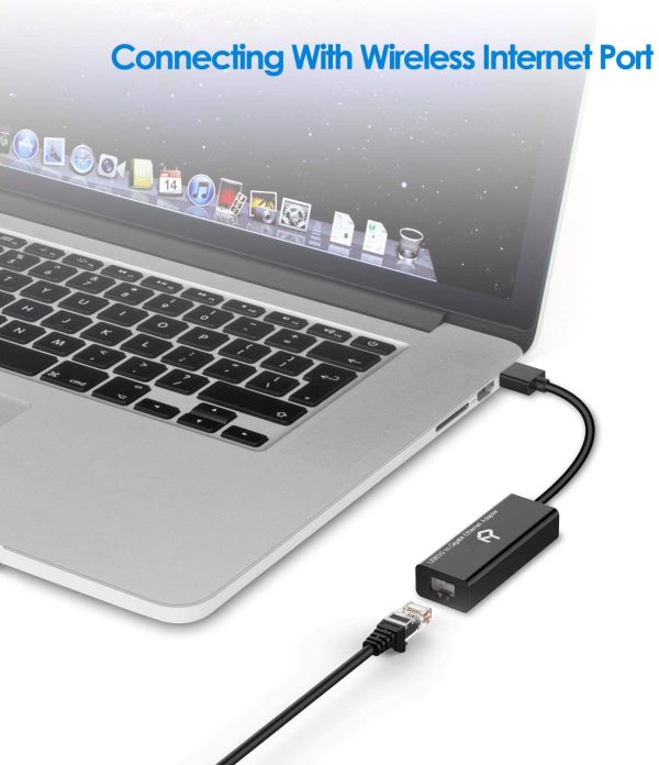 USB Network Adapter, USB 3.0 to RJ45 Gigabit Ethernet Internet Adapter, Black