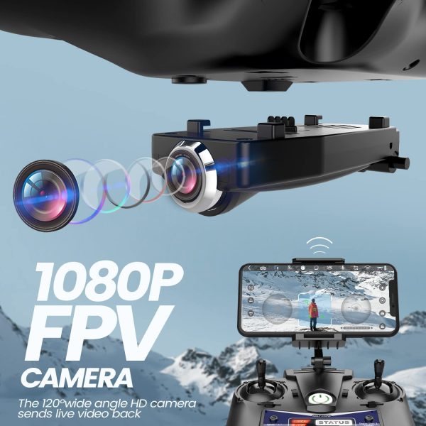 Holy Stone HS110D FPV RC Drone with 1080P HD Camera Live Video 120?? Wide-Angle WiFi Quadcopter with Altitude Hold Headless Mode 3D Flips RTF with 2 Modular Battery, Color Black - Image 2