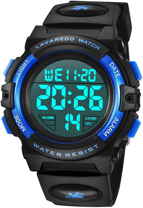 Kid's Watch,Boys Watch Digital Sport Outdoor Multifunction Chronograph LED 5ATM Waterproof Alarm Calendar Analog Watch for Children with Silicone Band - Image 3