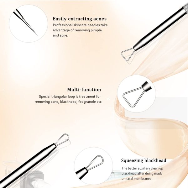 BESTOPE PRO Pimple Extractor Kit - 5PCS Pimple Popper Comedone Extraction Tool , Easy for Blackhead Remover - Image 2