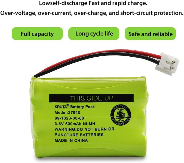 27910 Cordless Phone Battery Pack Compatible with AT&T 89-1323-00-0 Motorola SD-7501 Vtech 27910 I6725 RadioShack 23-959 Home Handset 3.6V Ni-MH - Image 7