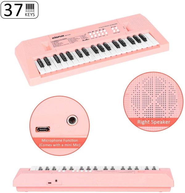 M SANMERSEN Kids Piano Keyboard, Multifunctional 37 Keys Music Piano Keyboard for Kids Portable Piano Electronic Keyboard Educational Piano Toy Birthday for Kids Girls Over 3 Years - Image 7