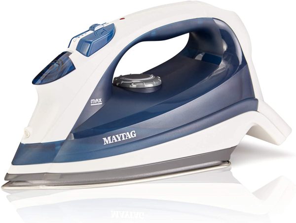 Maytag Speed Heat Steam Iron & Vertical Steamer with Stainless Steel Sole Plate, Self Cleaning Function + Thermostat Dial, M200 Blue - Image 3