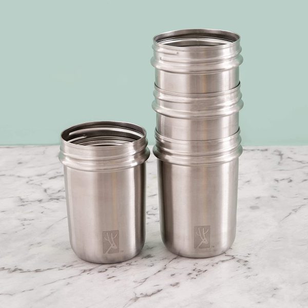 Stainless Steel Cups | Mason Jar 10oz | Kids & Toddler Cups with Silicone Sleeves & Silicone Straws with Stopper | Spill Proof Cups for Kids, Smoothie Cups - Image 3