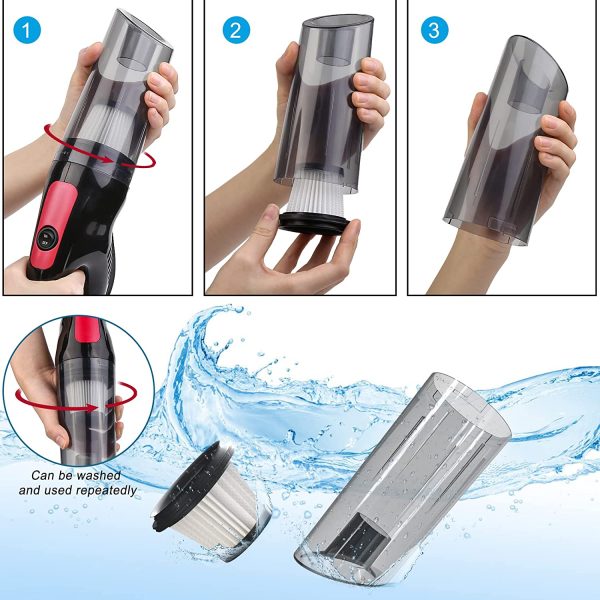 Car Vacuum 9 Set in 1,  9000Pa Car Vacuum Cordless - Wireless 120W Strong Suction Low Noise with Floor Brush for Home and Car Cleaning - Image 4