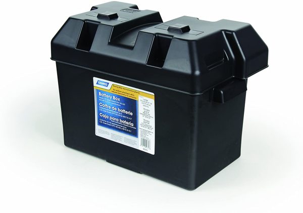 Large Battery Box with Straps and Hardware - Group 27, 30, 31 |Safely Stores RV, Automotive, and Marine Batteries |Durable Anti-Corrosion Material | Measures 7 ¼" x 13 ¾" x 8-5/8" - (55372) - Image 3