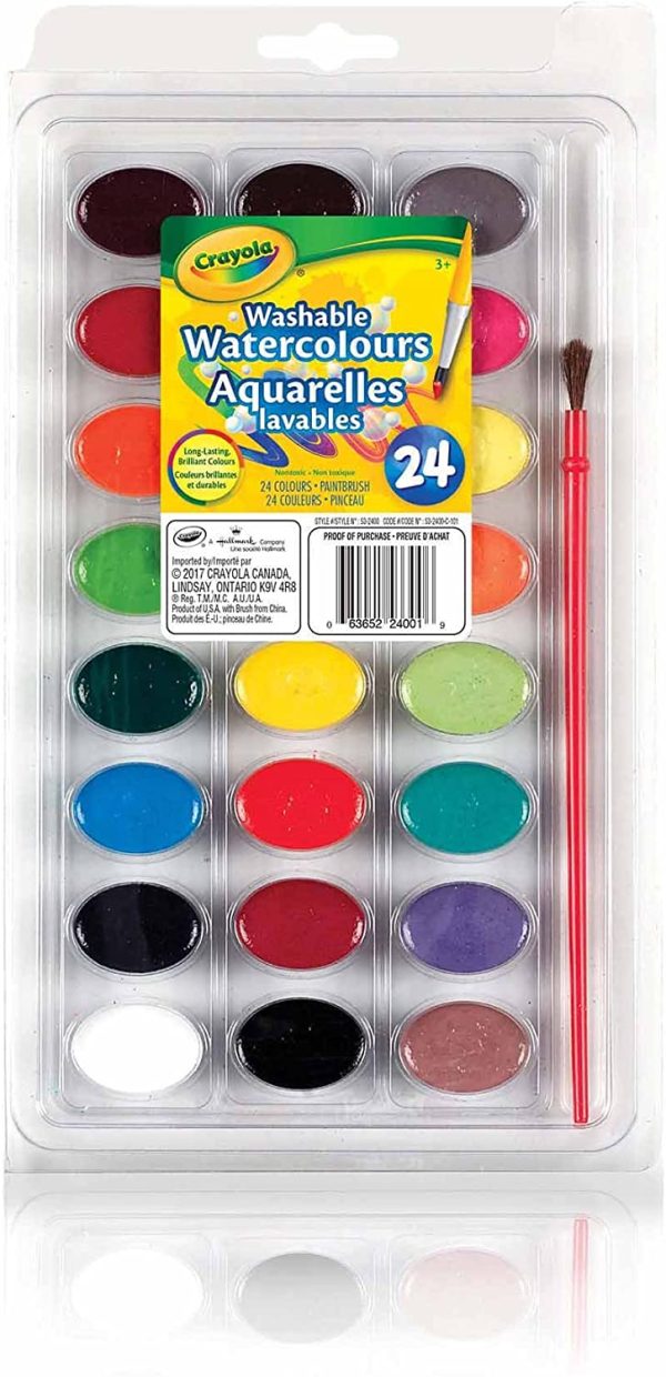 Crayola 24 Washable Watercolour Paint Arts & Crafts