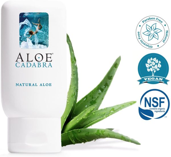 Aloe Cadabra Organic Personal Lubricant, Natural Vaginal Dryness Moisturizer - Best Sex Lube with Aloe Vera Gel, Natural Aloe Unscented, 2.5 Ounce - Image 2