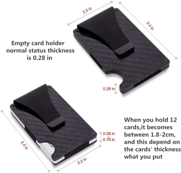 Carbon Fiber RFID Wallet/Money Clip/Wallet for Men Credit Card Holder - Image 2