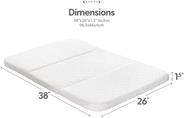 Milliard Tri-Fold Pack N' Play Mattress - Plus Free Bonus Carry Case (26" x 38" x 2") - Image 2