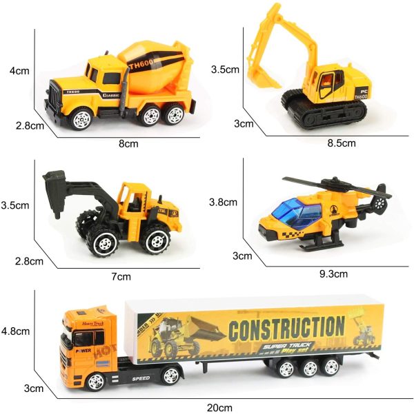 Jenilily Construction Toy Trucks Vehicle Mini Cars, Excavator Dump Truck Digger Forklift for Kids Enfant Age 3+ - Image 2